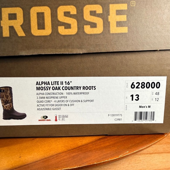LaCrosse Alpha Lite II 16 Hunting Boots Mossy Oak Camo Waterproof 628000 Mens 13